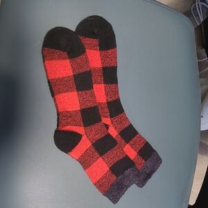 Plaid Red and Black Socks